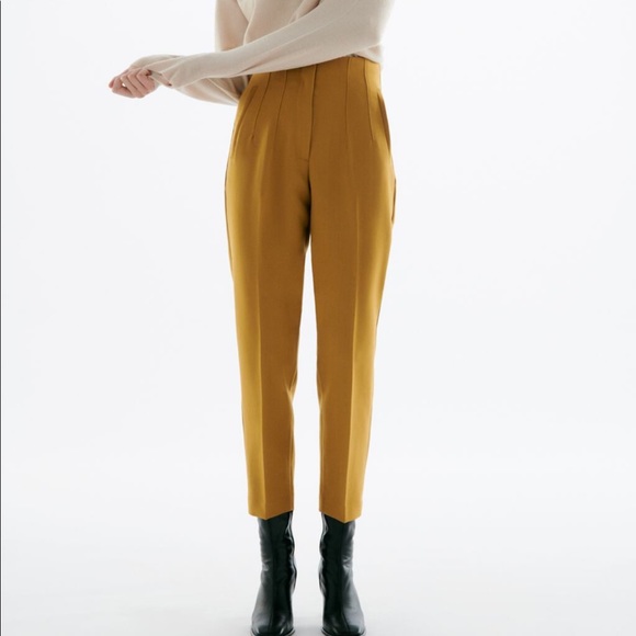 Zara Pants & Jumpsuits Zara High Waisted Pants In Mustard Poshmark
